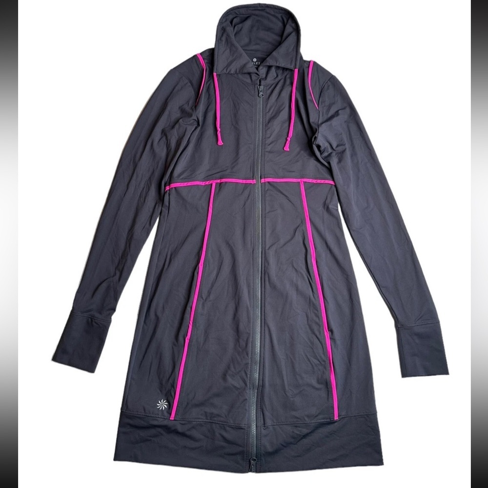 Athelta Women's Black and Pink Long Jacket